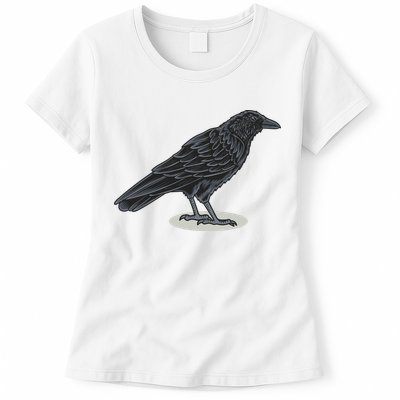 Crow Bird O White Surface Womens T-Shirt
