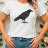 Crow Bird O White Surface Womens T-Shirt