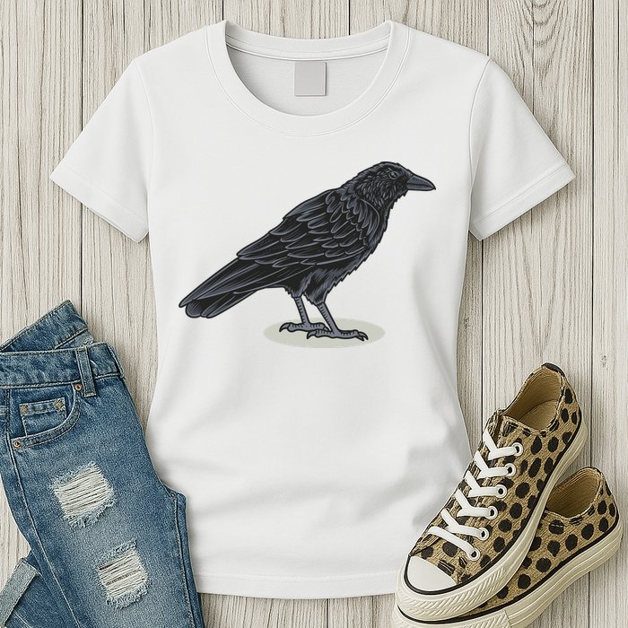 Crow Bird O White Surface Womens T-Shirt