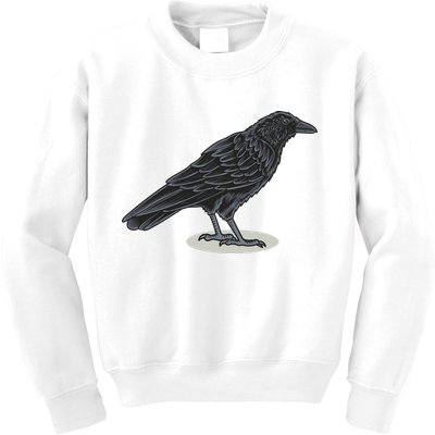 Crow Bird O White Surface Kids Sweatshirt