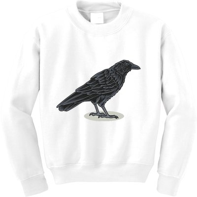 Crow Bird O White Surface Kids Sweatshirt