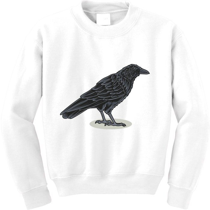 Crow Bird O White Surface Kids Sweatshirt