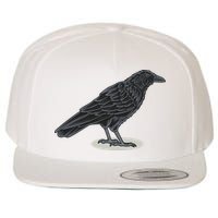 Crow Bird O White Surface Wool Snapback Cap