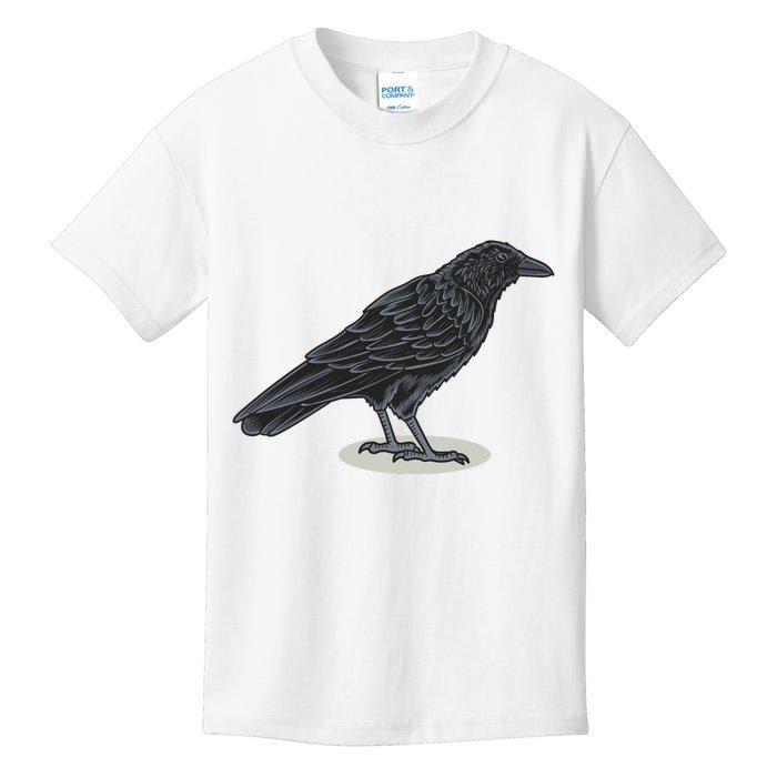 Crow Bird O White Surface Kids T-Shirt