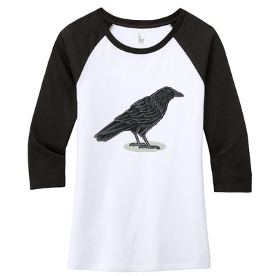 Crow Bird O White Surface Women's Tri-Blend 3/4-Sleeve Raglan Shirt