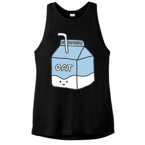 Cute Blue Oat Milk Carton For Vegans Vegetarians Ladies PosiCharge Tri-Blend Wicking Tank