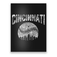 Cincinnati Baseball Ohio Skyline City Vintage Style Poster