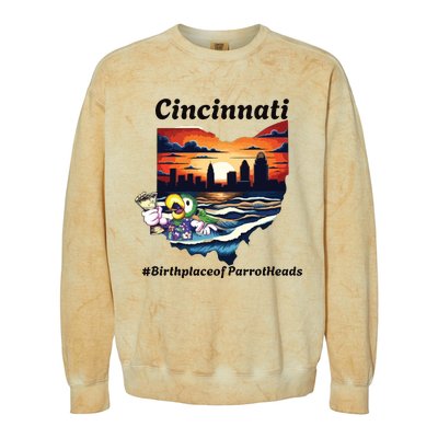 Cincinnati Birthplace Of Parrotheads Colorblast Crewneck Sweatshirt