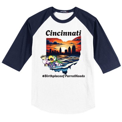 Cincinnati Birthplace Of Parrotheads Baseball Sleeve Shirt