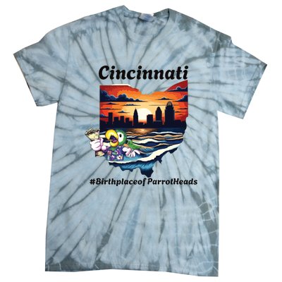 Cincinnati Birthplace Of Parrotheads Tie-Dye T-Shirt