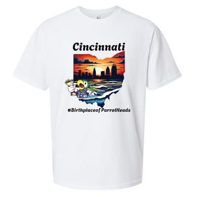 Cincinnati Birthplace Of Parrotheads Sueded Cloud Jersey T-Shirt