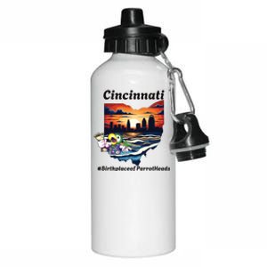 Cincinnati Birthplace Of Parrotheads Aluminum Water Bottle