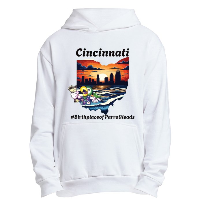 Cincinnati Birthplace Of Parrotheads Urban Pullover Hoodie