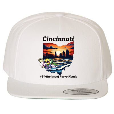 Cincinnati Birthplace Of Parrotheads Wool Snapback Cap