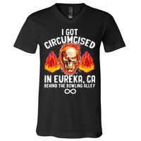 Circumcised Bowling Oddly Specific Humor Weird Funny Meme V-Neck T-Shirt