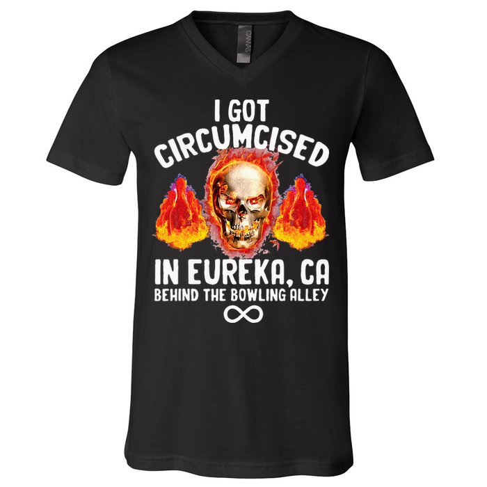 Circumcised Bowling Oddly Specific Humor Weird Funny Meme V-Neck T-Shirt