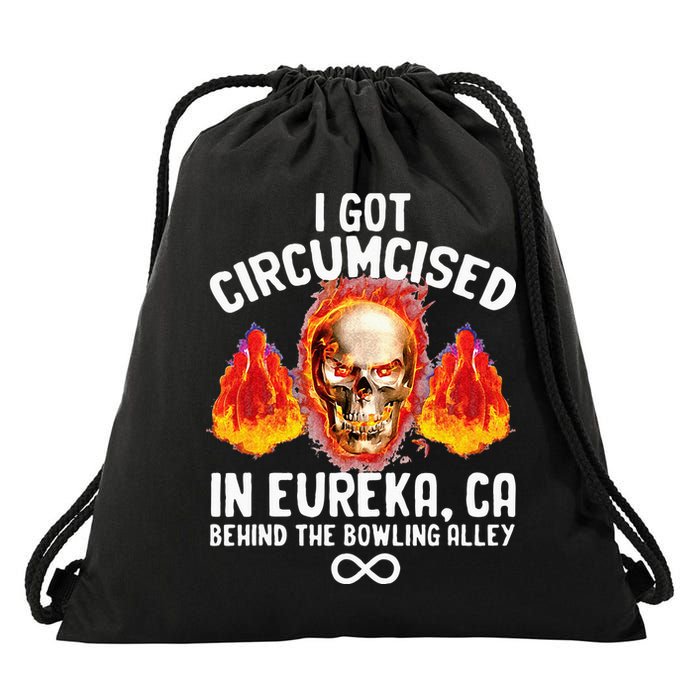 Circumcised Bowling Oddly Specific Humor Weird Funny Meme Drawstring Bag