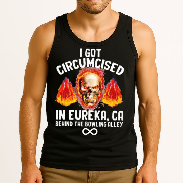 Circumcised Bowling Oddly Specific Humor Weird Funny Meme Tank Top