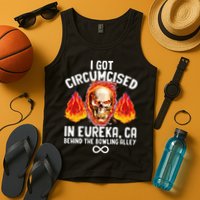 Circumcised Bowling Oddly Specific Humor Weird Funny Meme Tank Top