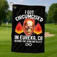 Circumcised Bowling Oddly Specific Humor Weird Funny Meme Golf Towel