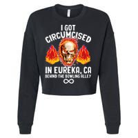 Circumcised Bowling Oddly Specific Humor Weird Funny Meme Cropped Pullover Crew