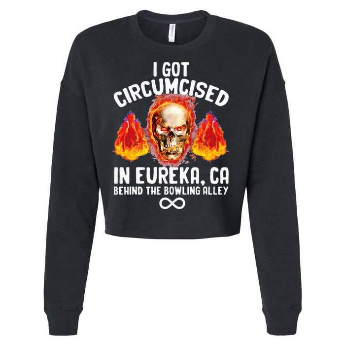 Circumcised Bowling Oddly Specific Humor Weird Funny Meme Cropped Pullover Crew
