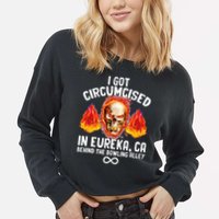 Circumcised Bowling Oddly Specific Humor Weird Funny Meme Cropped Pullover Crew