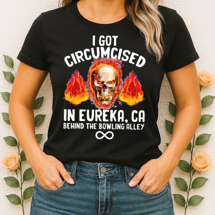 Circumcised Bowling Oddly Specific Humor Weird Funny Meme Womens T-Shirt