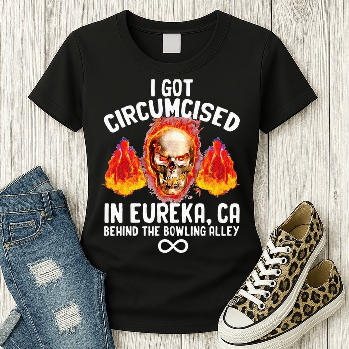 Circumcised Bowling Oddly Specific Humor Weird Funny Meme Womens T-Shirt