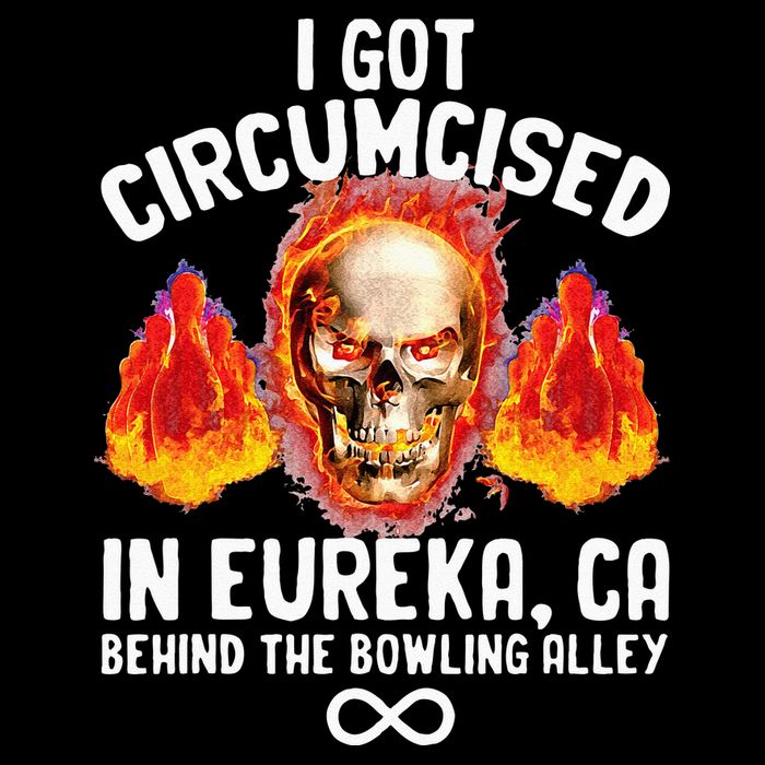 Circumcised Bowling Oddly Specific Humor Weird Funny Meme Womens T-Shirt