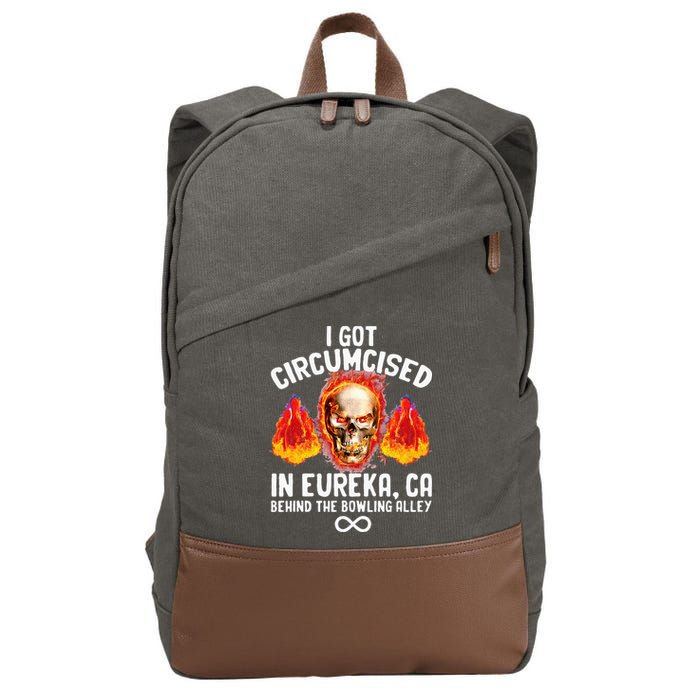 Circumcised Bowling Oddly Specific Humor Weird Funny Meme Cotton Canvas Backpack