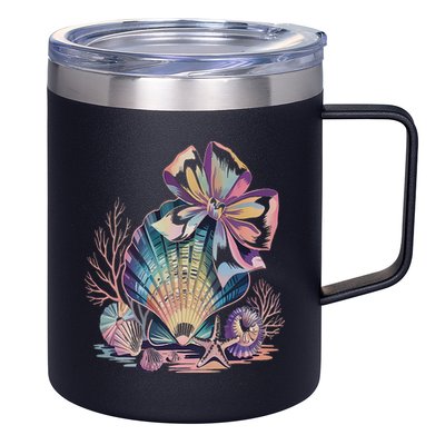 Coquette Bow Ocean Beach Coastal Summer Women 12oz Stainless Steel Coffee Mug