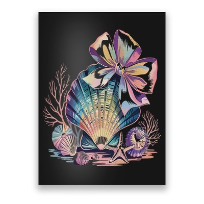 Coquette Bow Ocean Beach Coastal Summer Women Poster