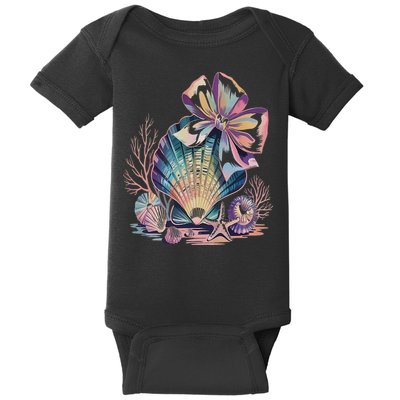 Coquette Bow Ocean Beach Coastal Summer Women Baby Bodysuit