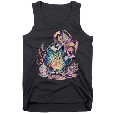 Coquette Bow Ocean Beach Coastal Summer Women Tank Top