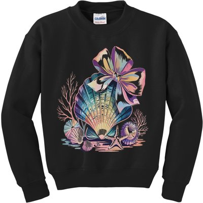 Coquette Bow Ocean Beach Coastal Summer Women Kids Sweatshirt