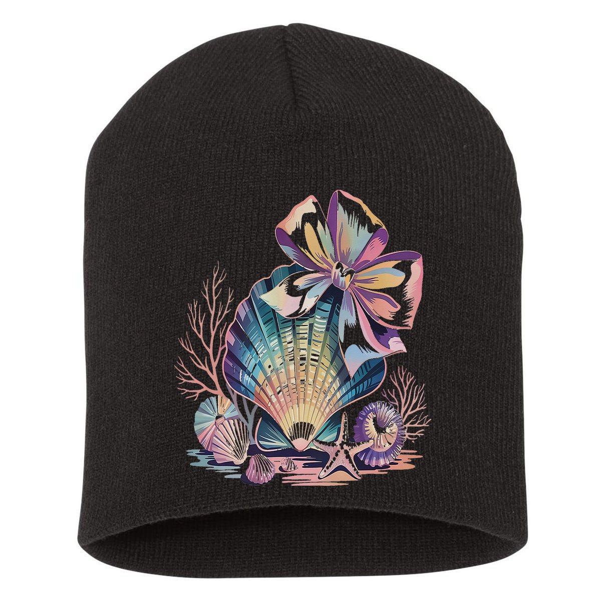 Coquette Bow Ocean Beach Coastal Summer Women Short Acrylic Beanie