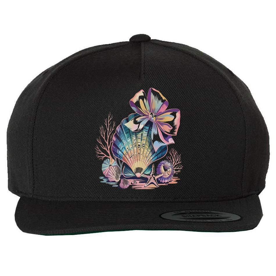 Coquette Bow Ocean Beach Coastal Summer Women Wool Snapback Cap