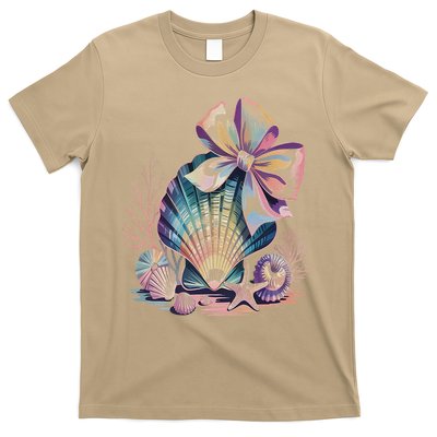 Coquette Bow Ocean Beach Coastal Summer Women T-Shirt