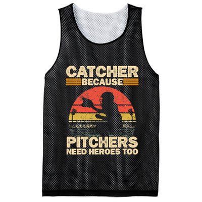 Catcher Because Pitchers Need Heroes Too Baseball Mesh Reversible Basketball Jersey Tank