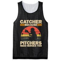 Catcher Because Pitchers Need Heroes Too Baseball Mesh Reversible Basketball Jersey Tank
