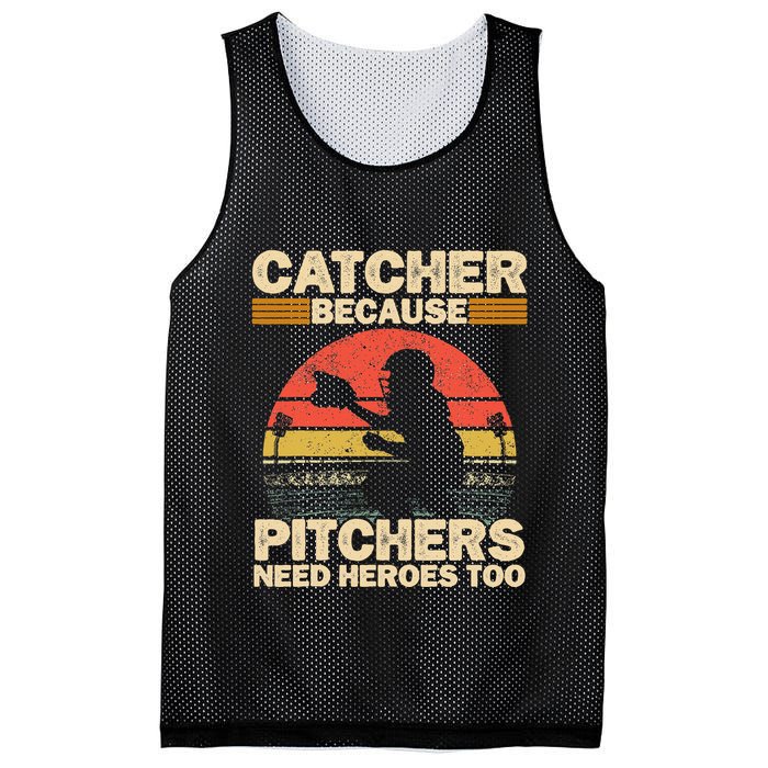 Catcher Because Pitchers Need Heroes Too Baseball Mesh Reversible Basketball Jersey Tank