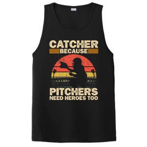 Catcher Because Pitchers Need Heroes Too Baseball PosiCharge Competitor Tank