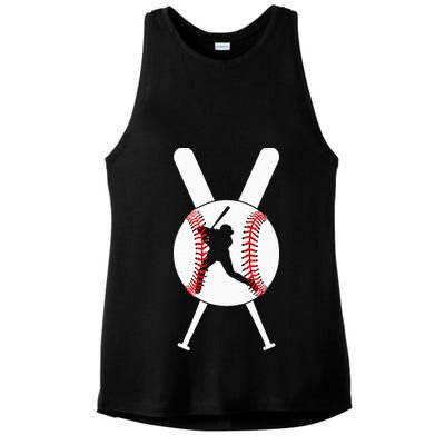 Cool Baseball Player Ladies PosiCharge Tri-Blend Wicking Tank
