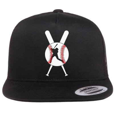 Cool Baseball Player Flat Bill Trucker Hat