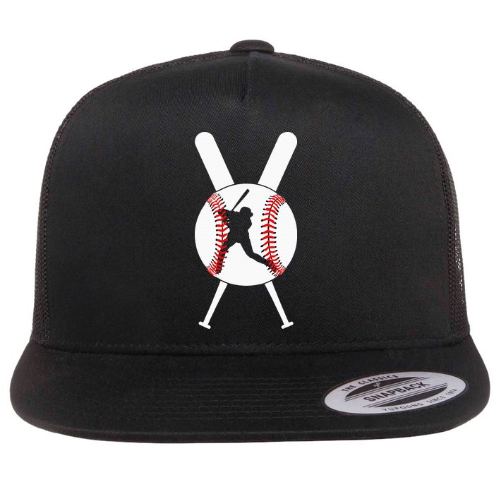 Cool Baseball Player Flat Bill Trucker Hat