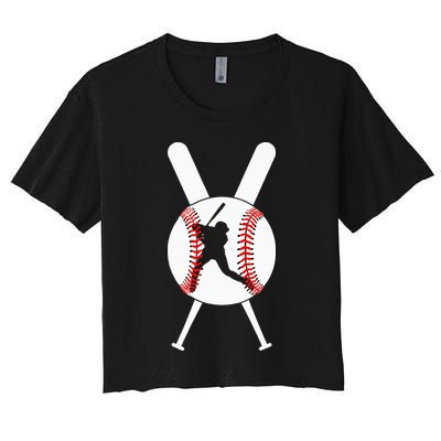 Cool Baseball Player Women's Crop Top Tee