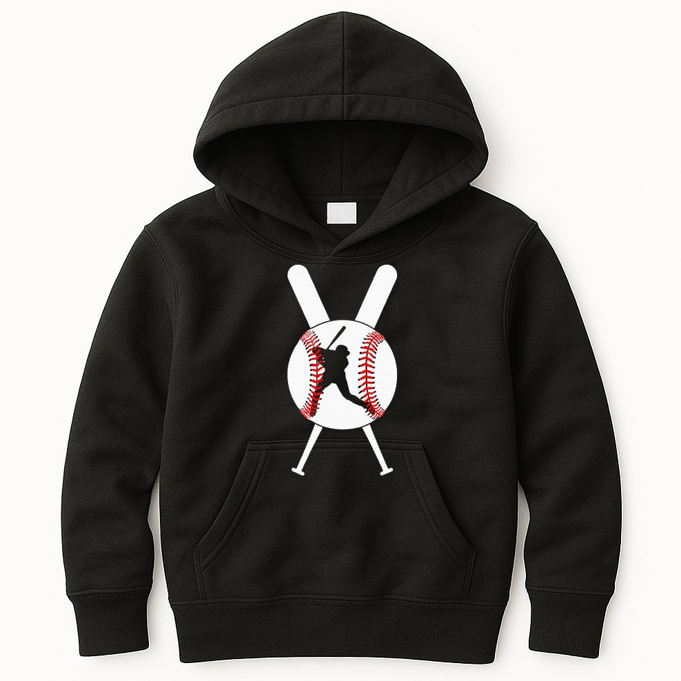 Cool Baseball Player Kids Hoodie