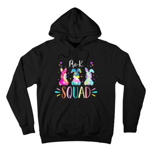 Cute Bunnies Pre-k Teacher Squad Easter Day Tie Dye Hoodie