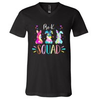 Cute Bunnies Pre-k Teacher Squad Easter Day Tie Dye V-Neck T-Shirt